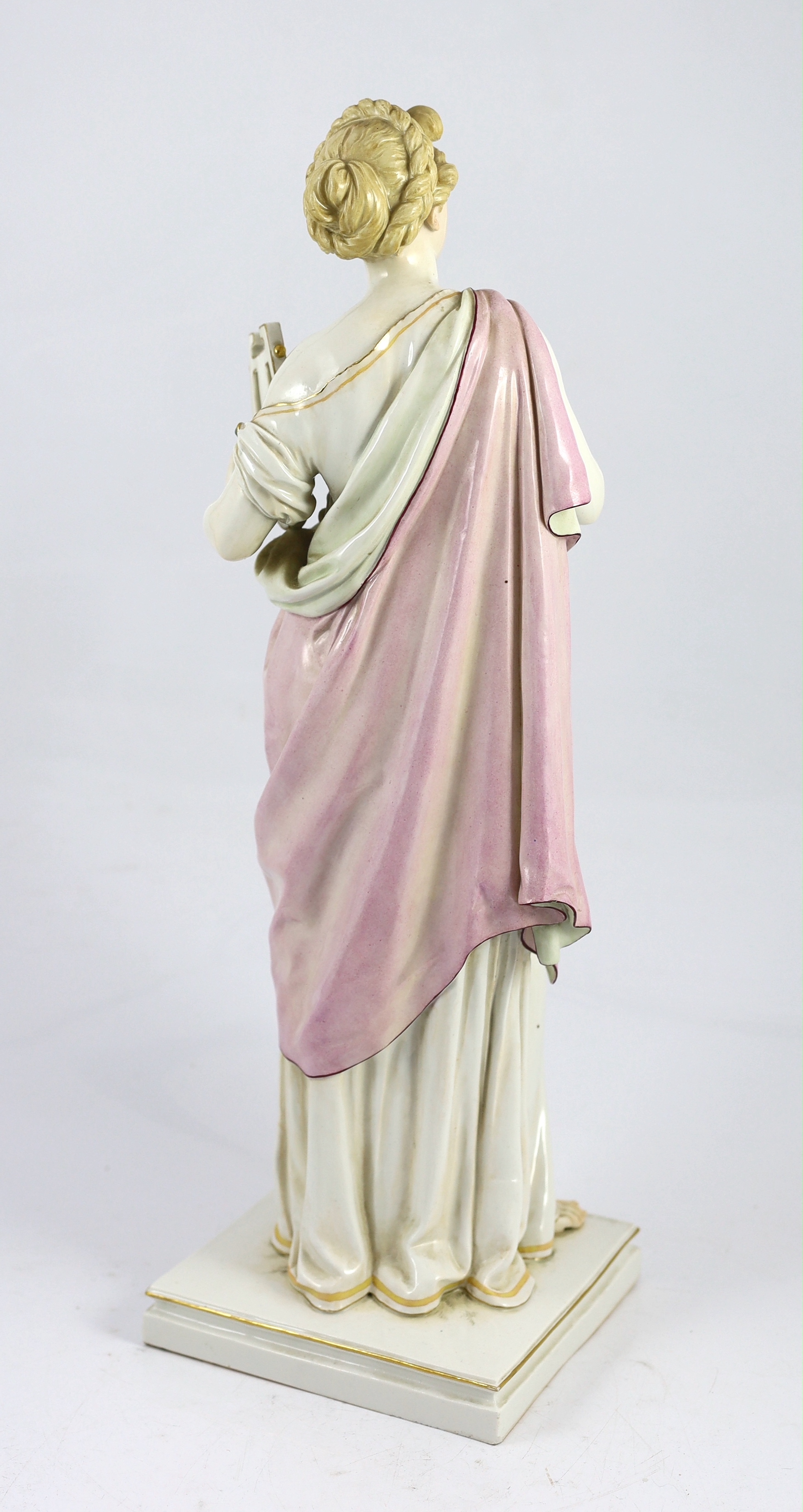 A large scarce Meissen figure of the muse Terpsichore, 19th century